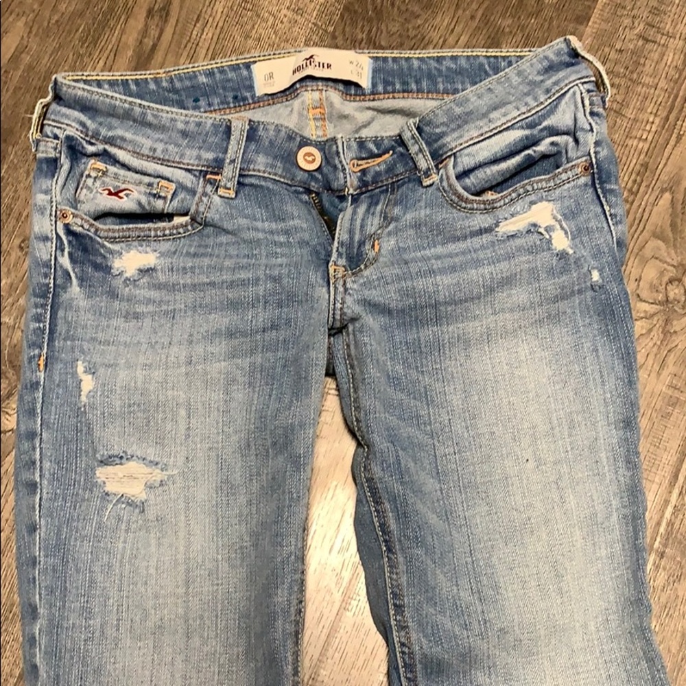 Hollister light washed distressed jeans